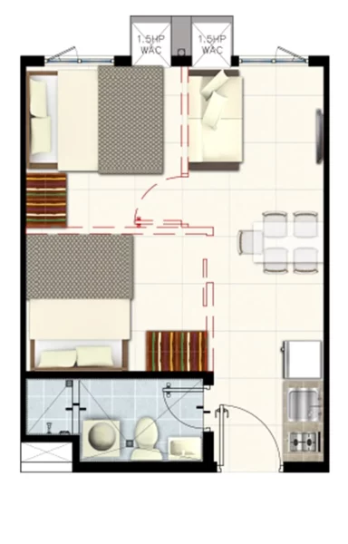 2-BEDROOM UNIT (NO COLUMN)